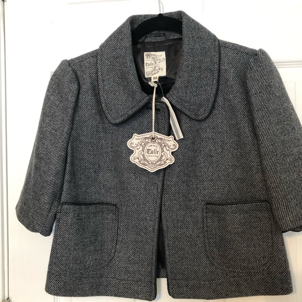 Crop grey blazer